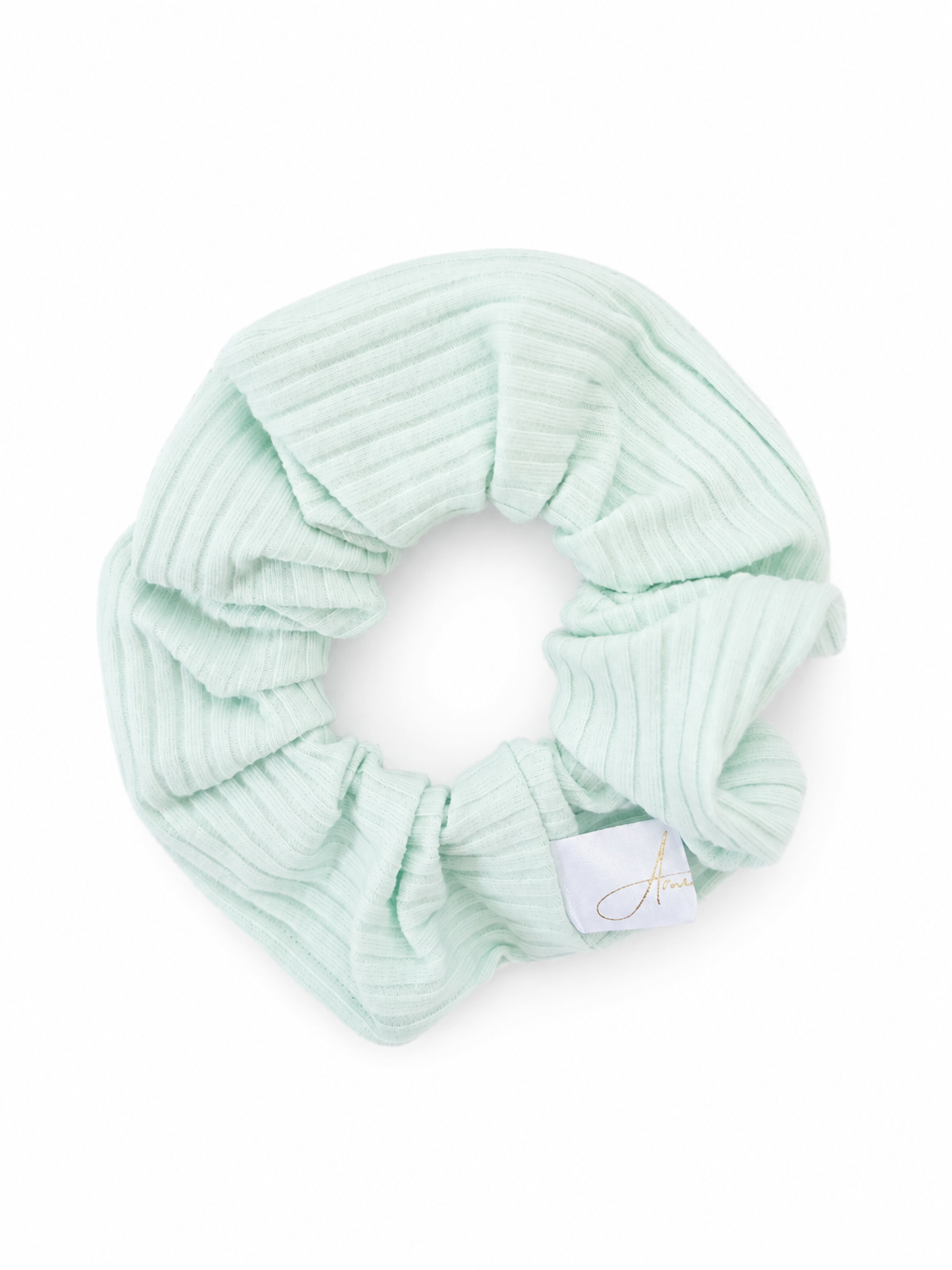 Scrunchies in maglia verde chiaro