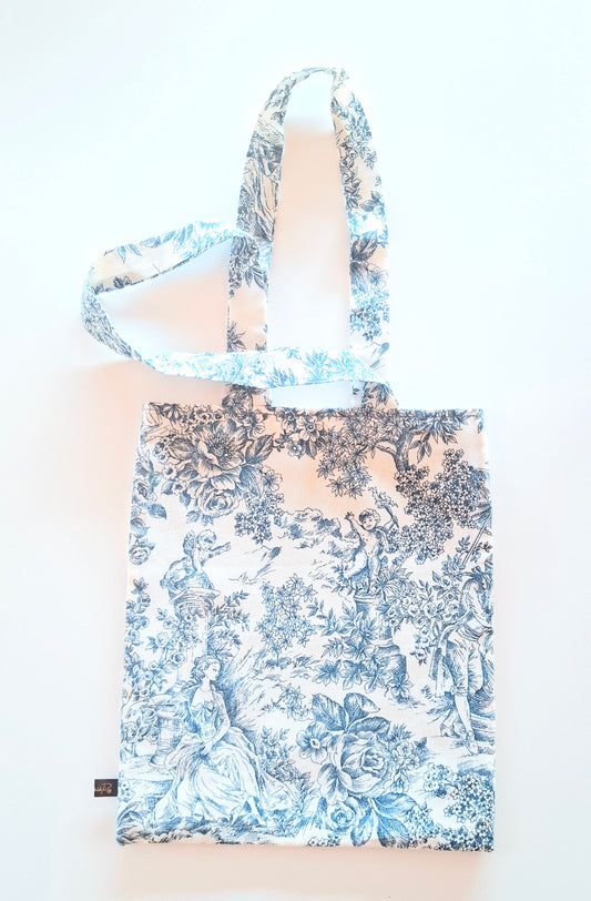 Borsa toile de jouy blu