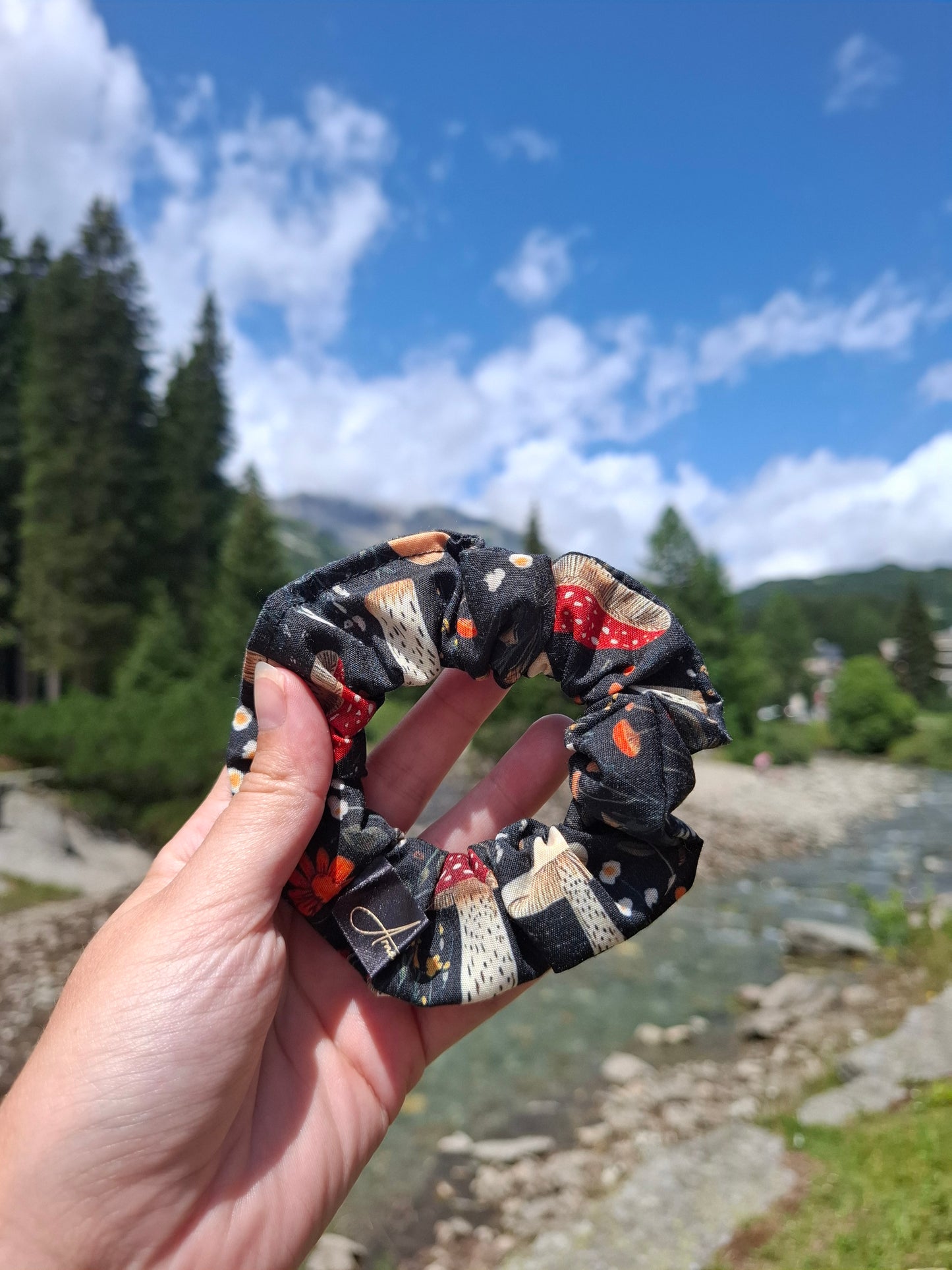 Scrunchies poliestere funghi