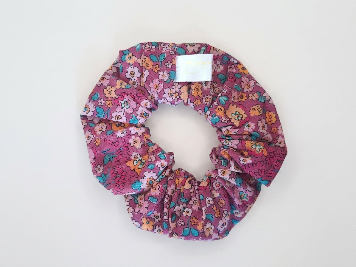 Scrunchies cotone magenta floreale