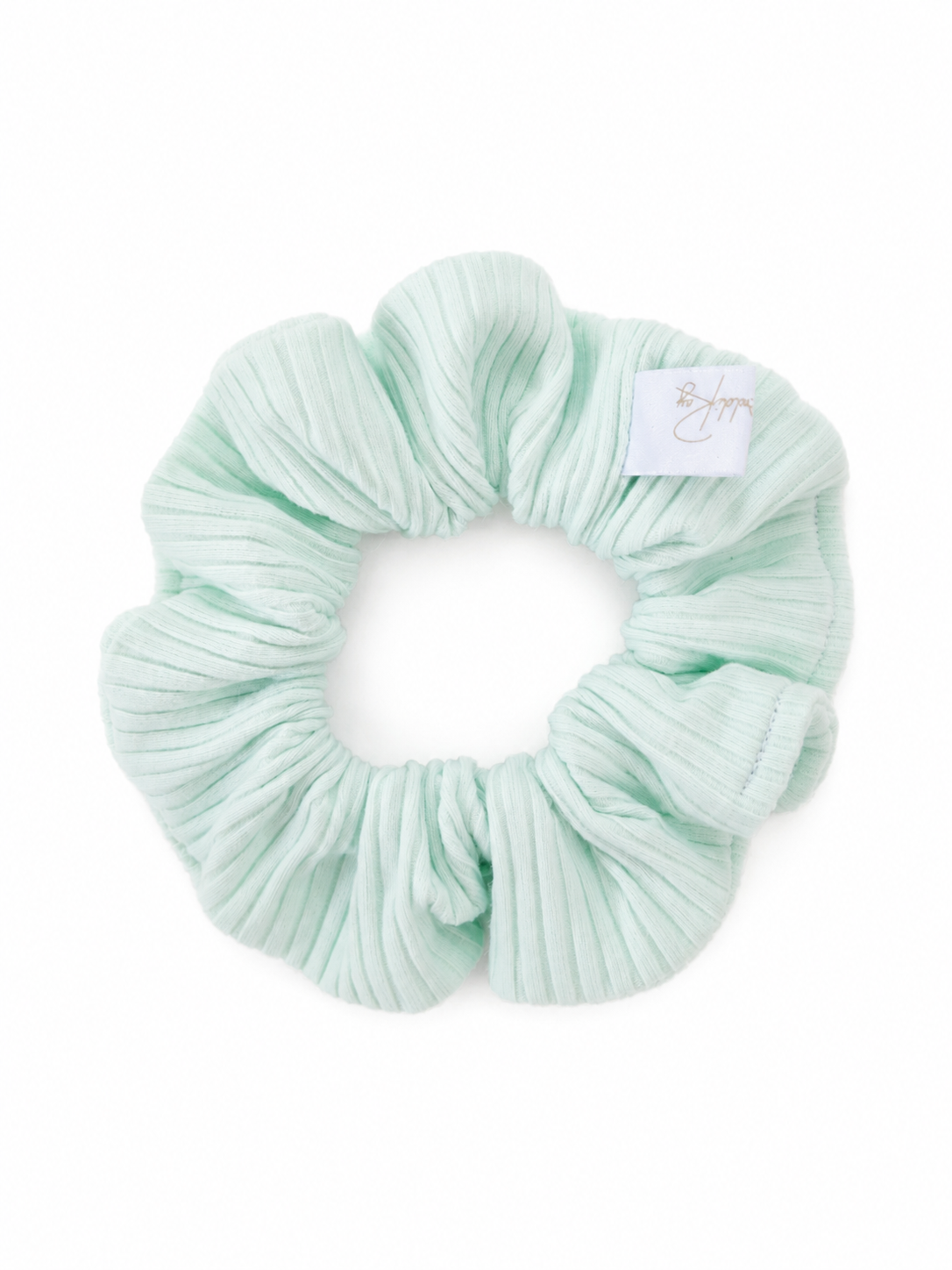 Scrunchies in maglia verde chiaro