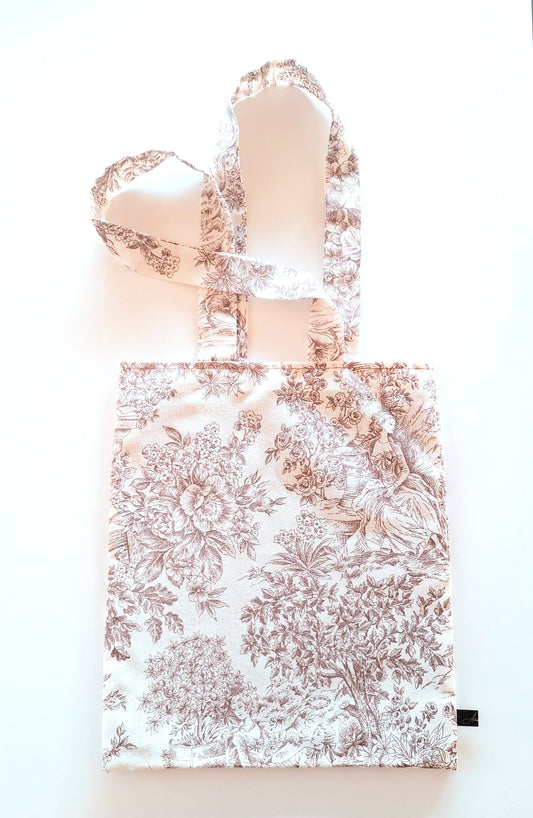 Borsa toile de jouy marrone