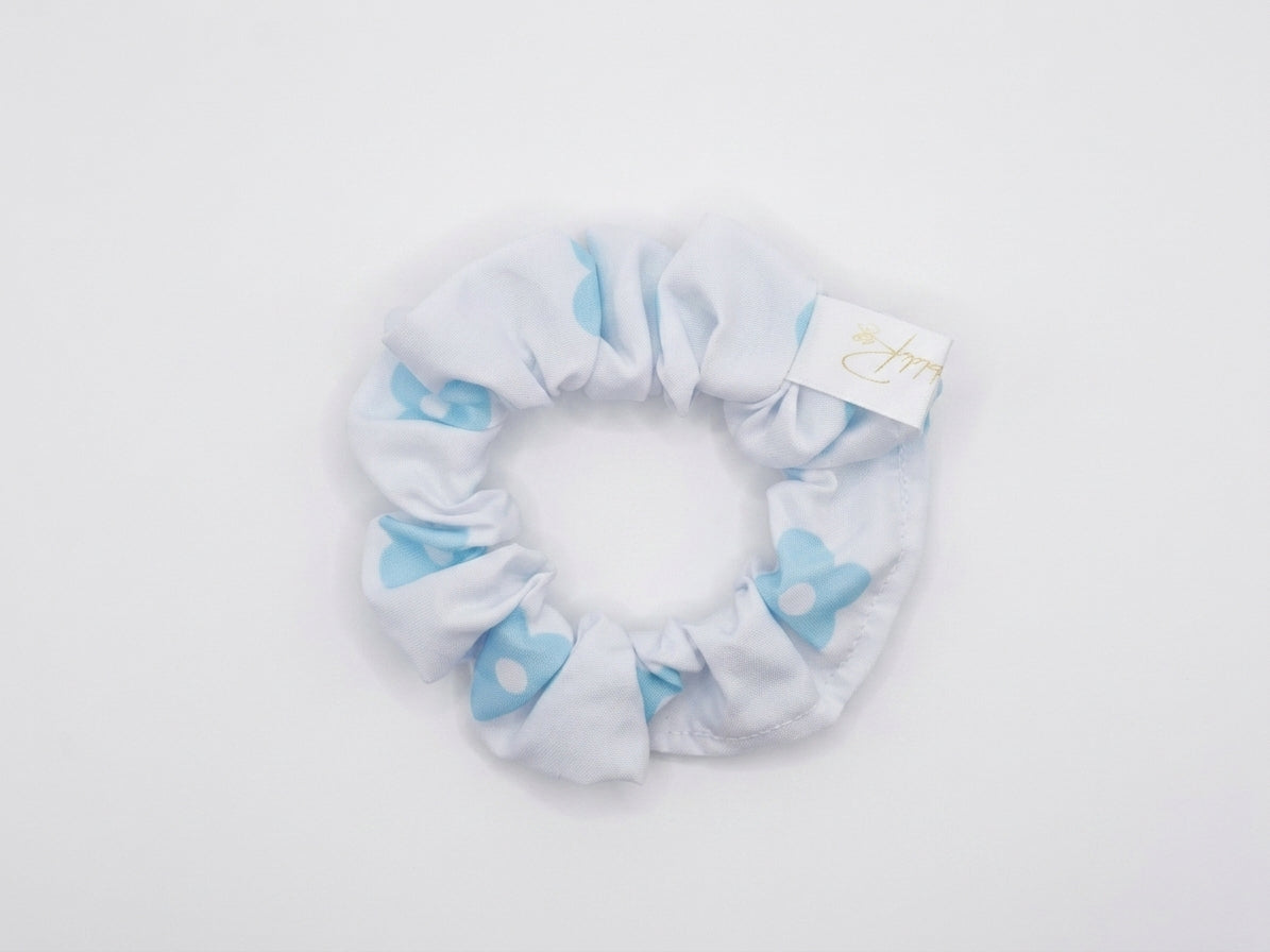 Scrunchies poliestere bianco floreale