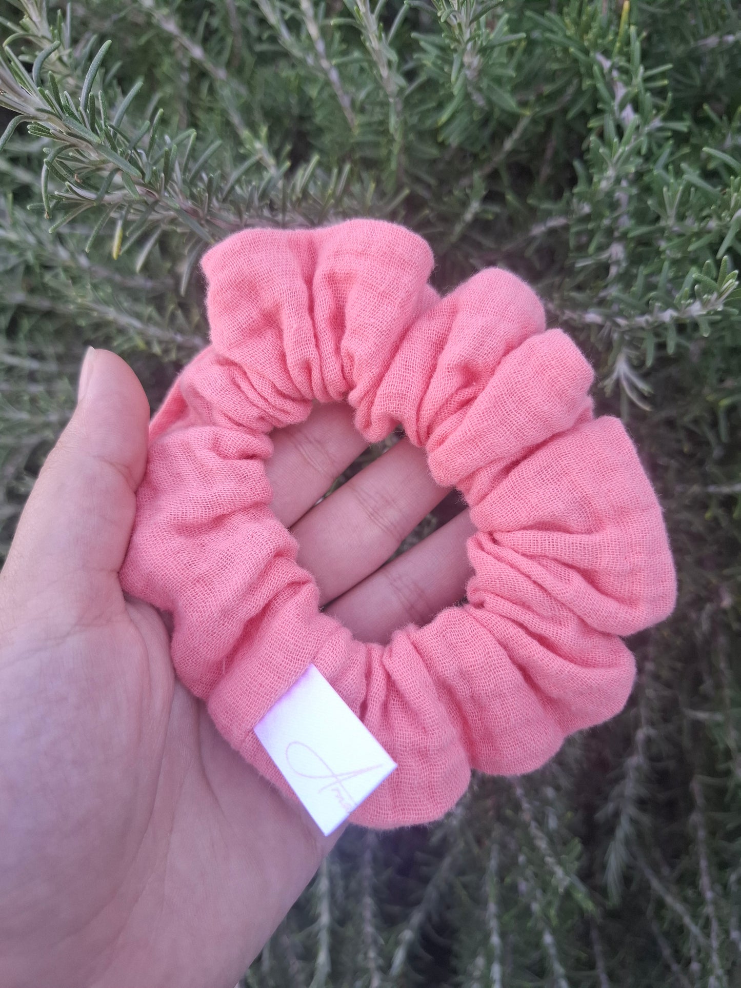 Scrunchies mussola rosa