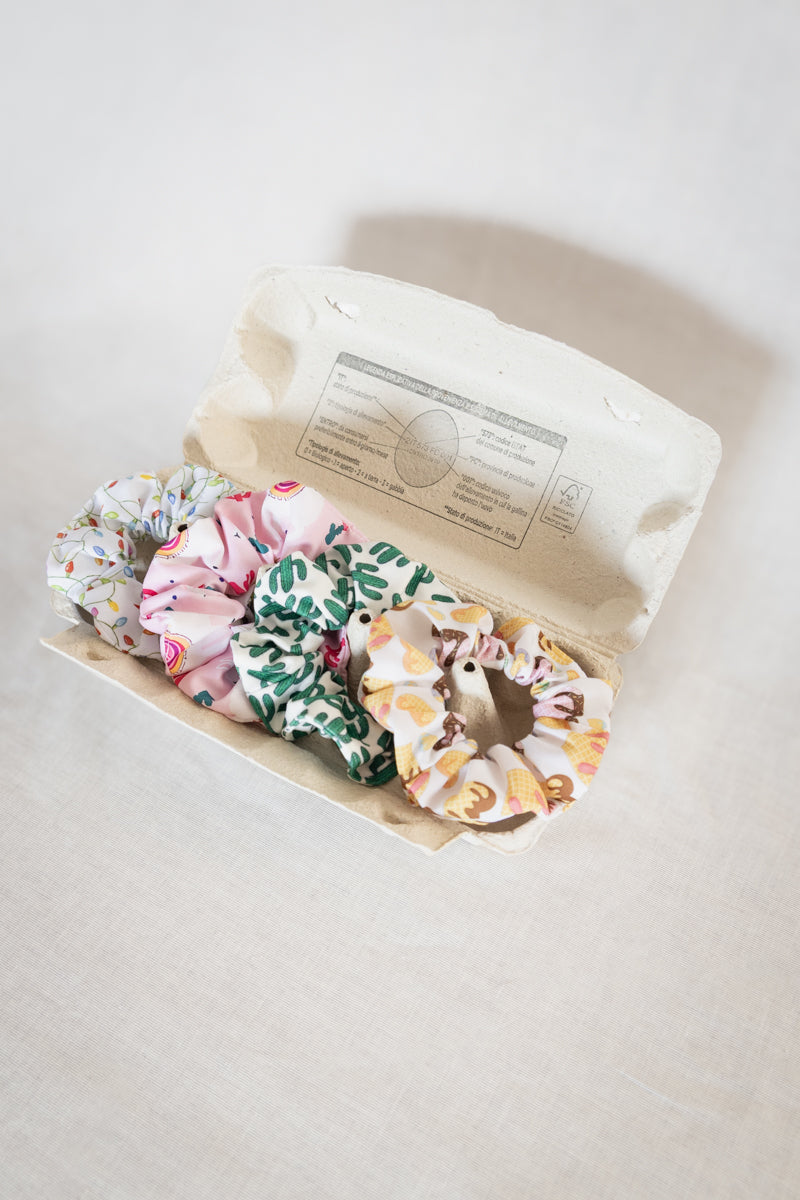 Scrunchies in poliestere con waffle