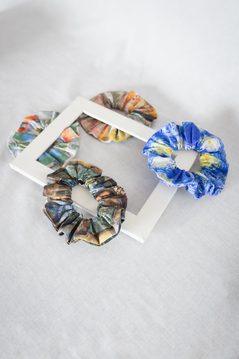 Scrunchies cotone dipinti floreali Van Gogh