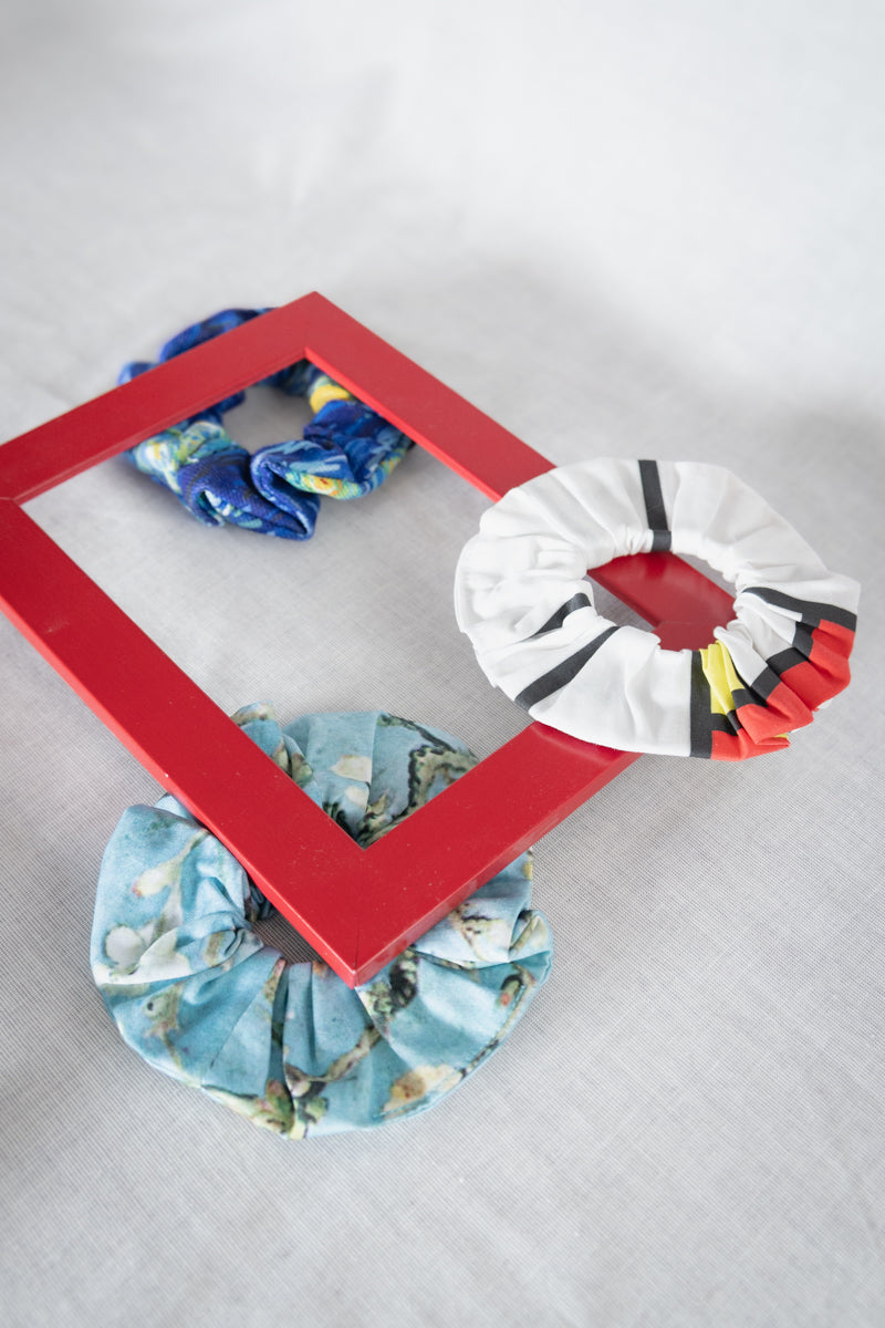 Scrunchies in cotone Mondrian
