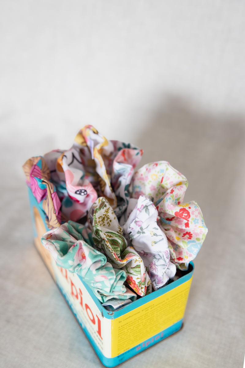 Scrunchies cotone arancione e oro