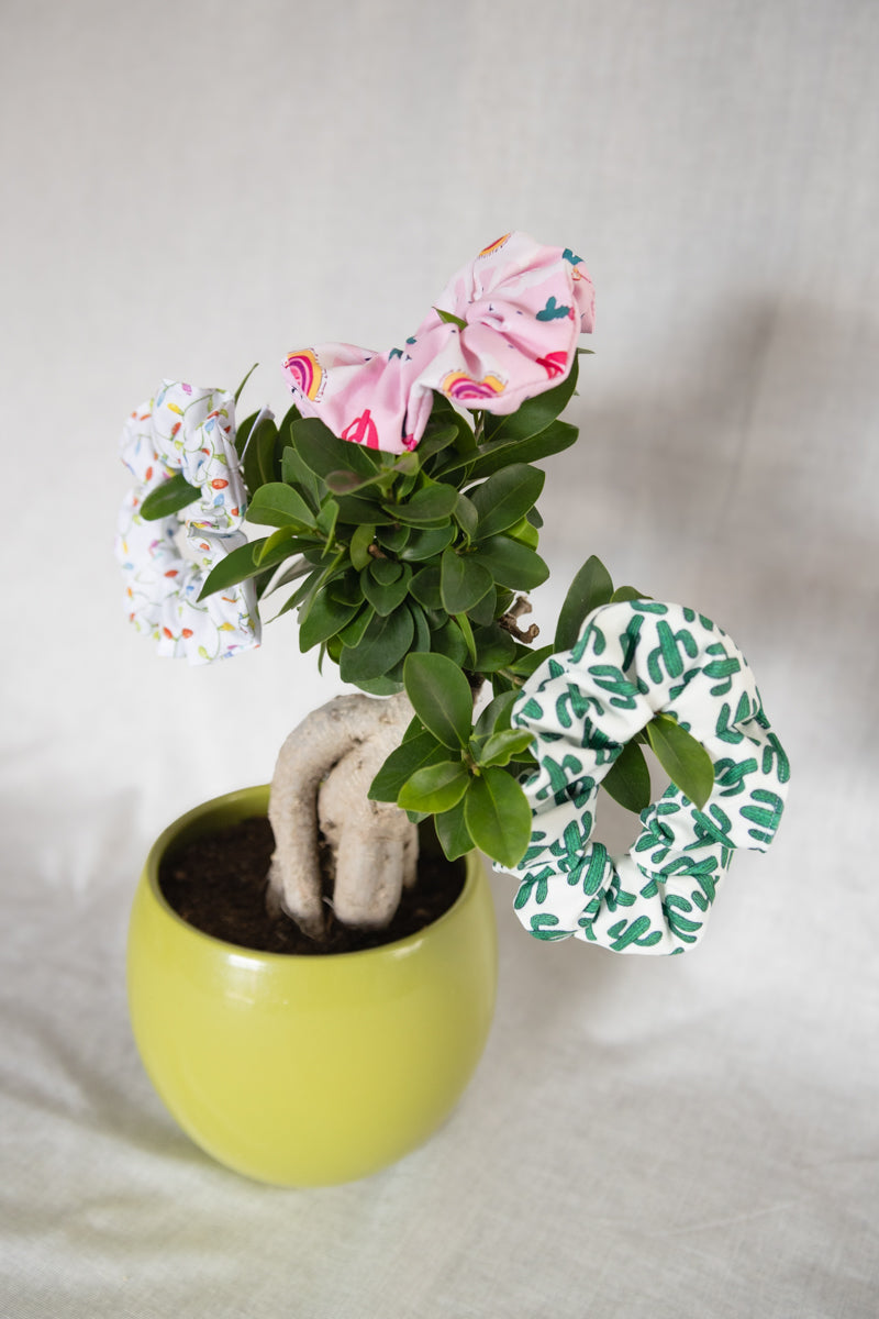 Scrunchies in jersey con cactus