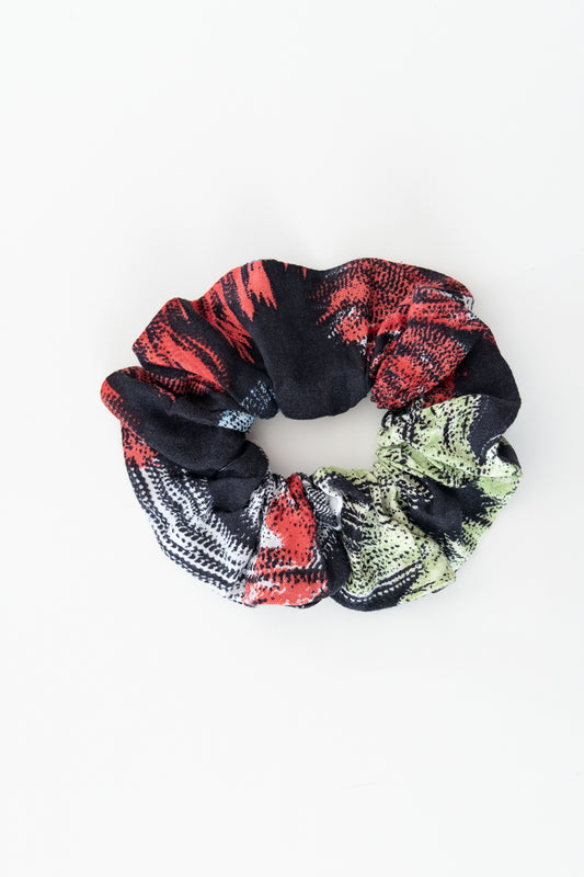 Scrunchies in viscosa nera floreale