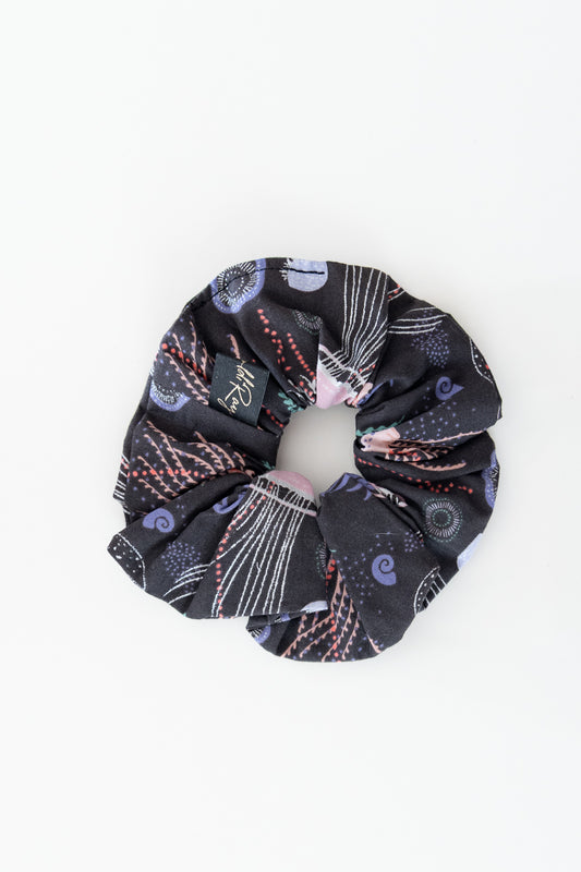 Scrunchies nero a tema marino