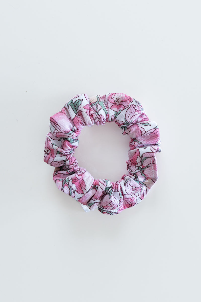 Scrunchies cotone con tulipani rosa