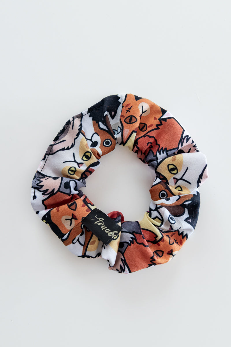 Scrunchies in poliestere con cani e gatti