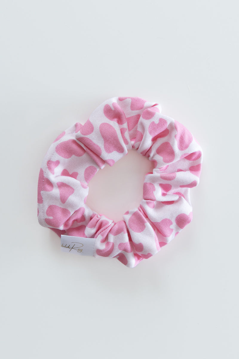 Scrunchies  in jersey maculato rosa