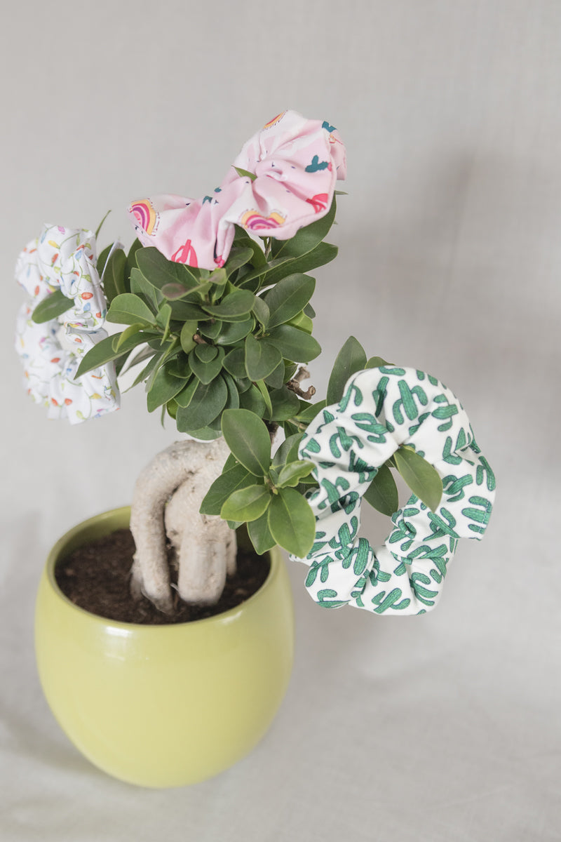Scrunchies in jersey con cactus