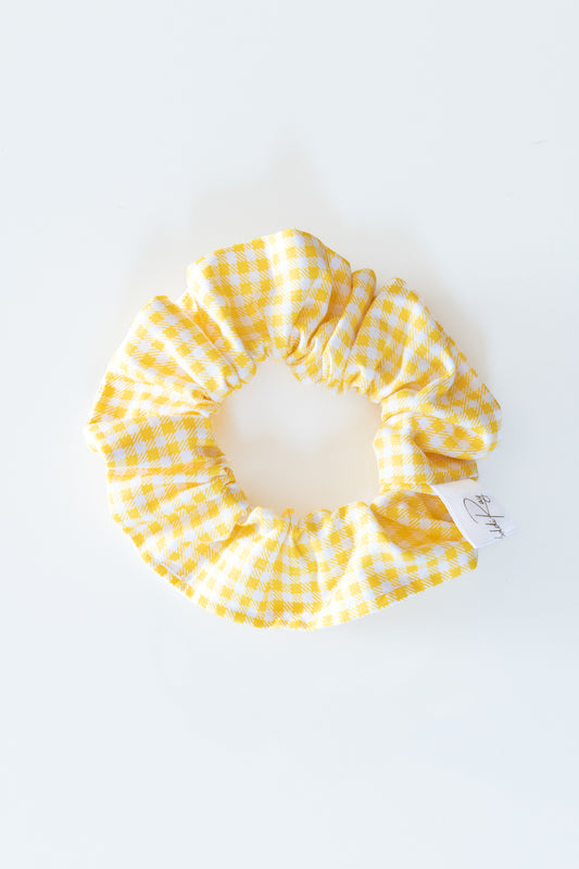 Scrunchie cotone quadretti giallo