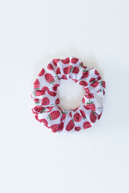 Scrunchies in poliestere con lamponi