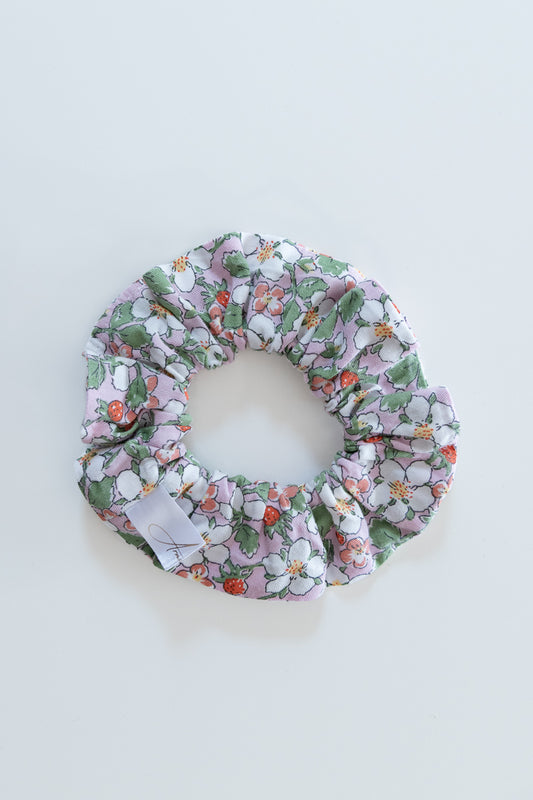 Scrunchies in cotone rosa floreale