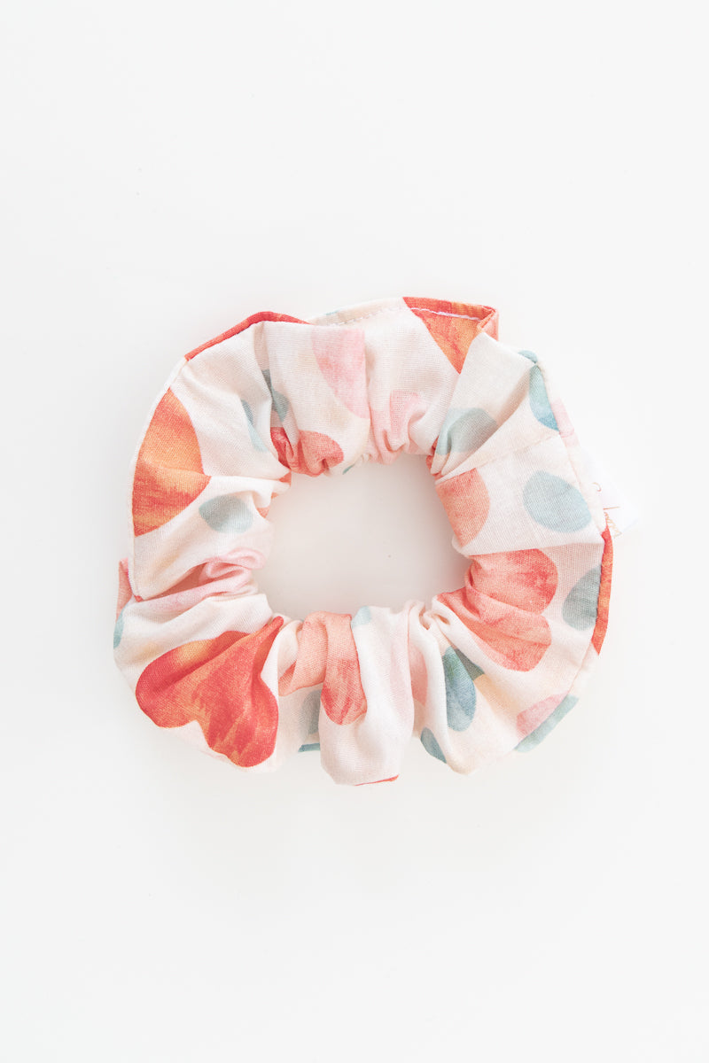 Scrunchies in poliestere rosa con cuori