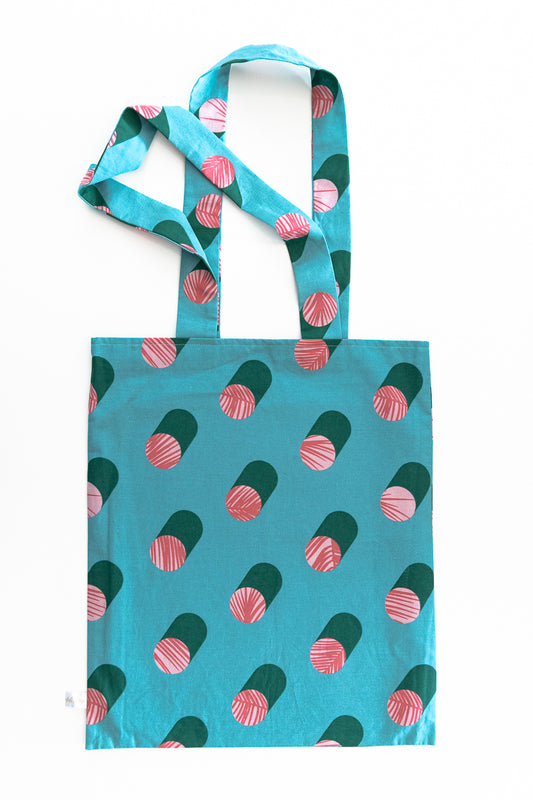 Borsa di tela turchese