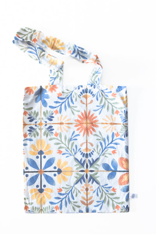 Borsa in cotone floreale